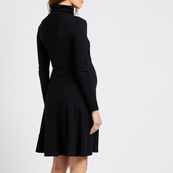 New Seraphine Vanessa Turtleneck Long Sleeve Maternity Dress Black Sz 10 - Picture 2 of 16